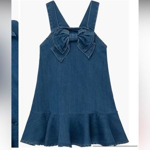 Denim Bow Flounce Dress
